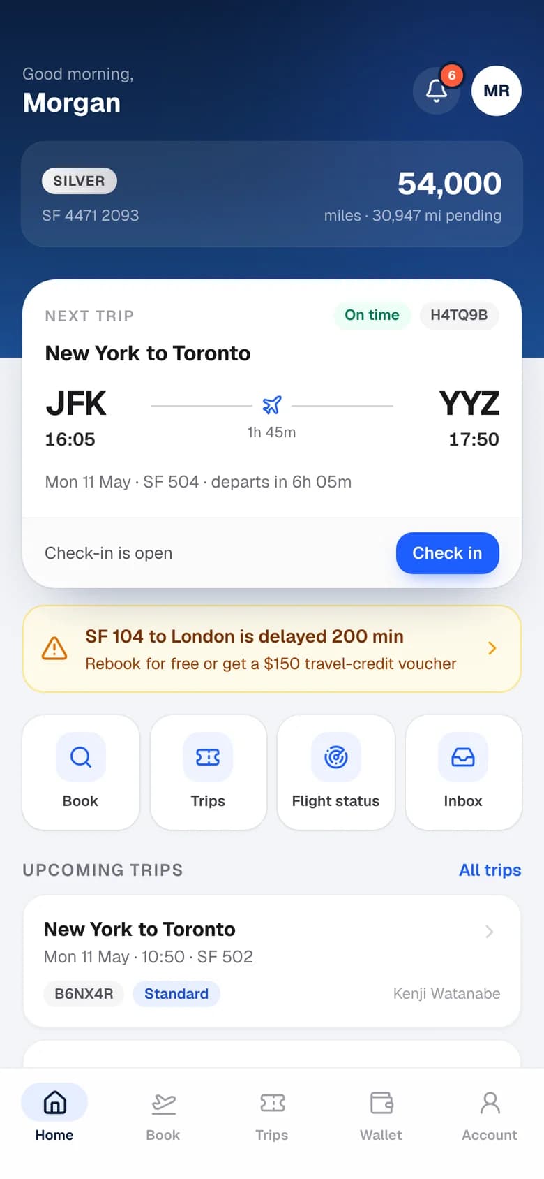 Skyfare, an airline app twin
